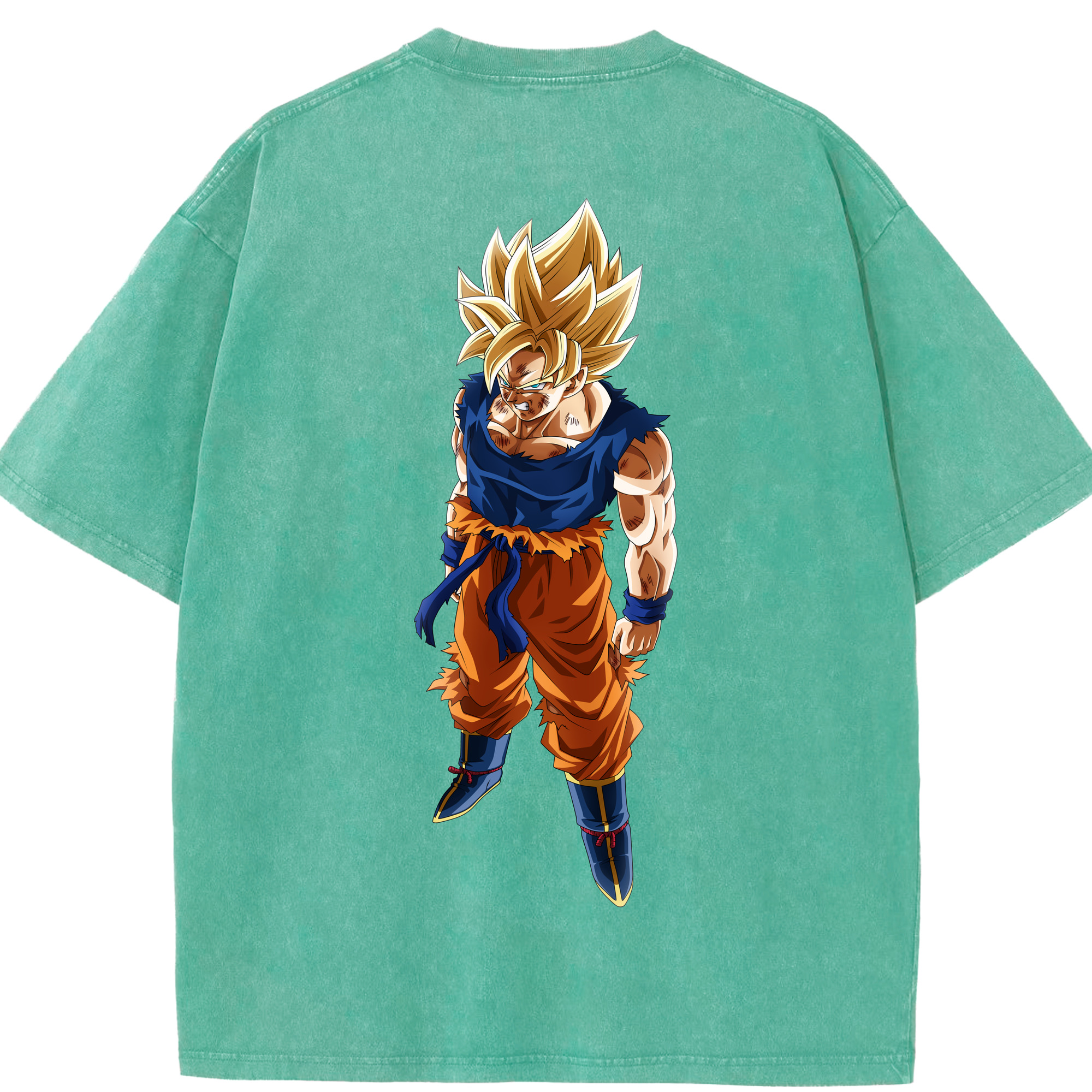 （画像用） ドラゴンボール 孫悟空（そん ごくう）Son Goku カカロット DRAGON BALL Kakarotto 綿100% ヴィンテージ風 半袖Tシャツ（背面プリント）